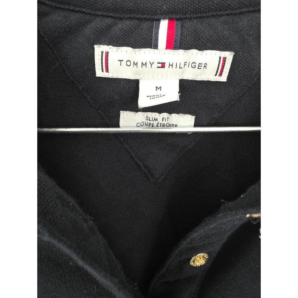 Tommy Hilfiger Black Polo Dress Slim Fit Crest Print Size M - Picture 5 of 7